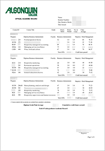 Algonquin College Transcript,Buy Fake Algonquin College Transcript