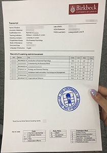 University OF London Birkbeck College Transcript, Buy Fake University OF London Birkbeck College Transcript