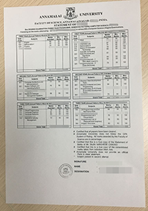Annamalai University Transcript, Buy Fake Annamalai University Transcript