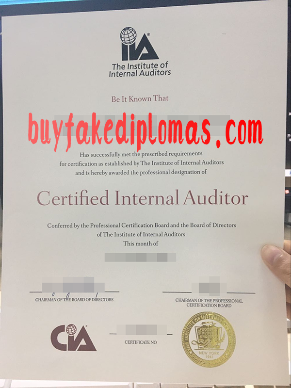 Certified Internal Auditor Certificate, Buy Fake Certified Internal Auditor Certificate