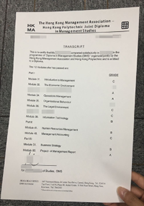 Hong Kong Polytechnic Transcript, Buy Fake Hong Kong Polytechnic Transcript