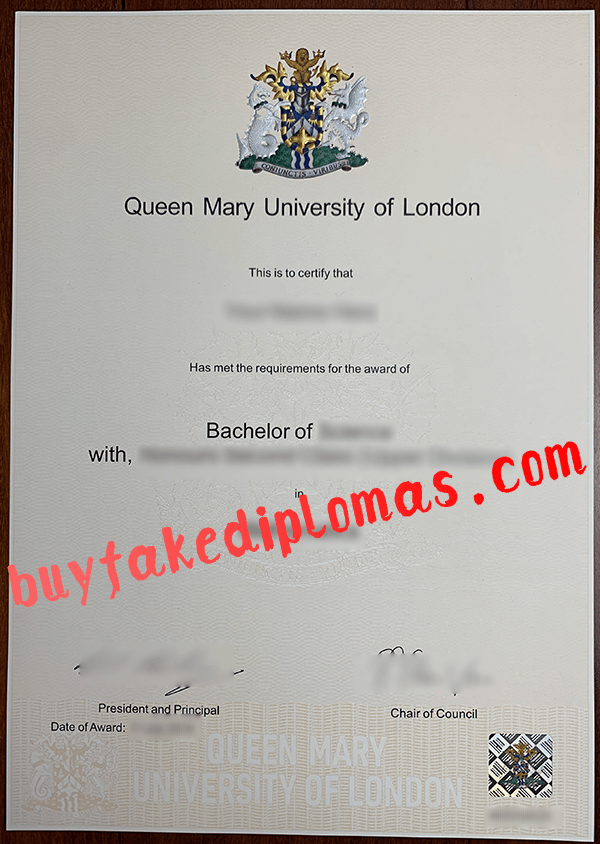 QMUL Queen Mary University London Diploma, Buy Fake QMUL Queen Mary University London Diploma