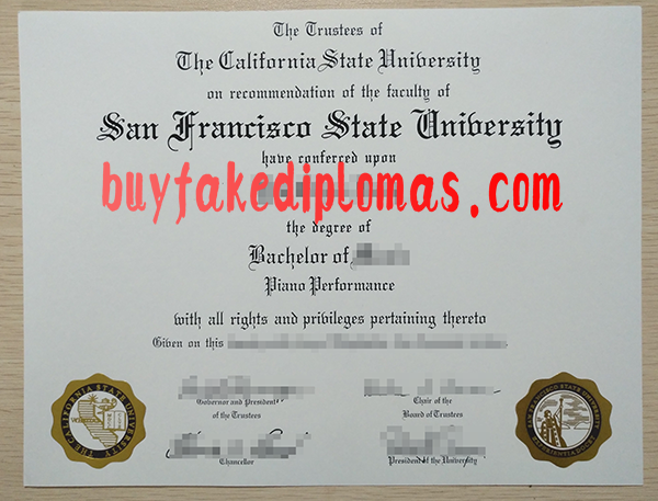 San Francisco State University Diploma, Buy Fake San Francisco State University Diploma