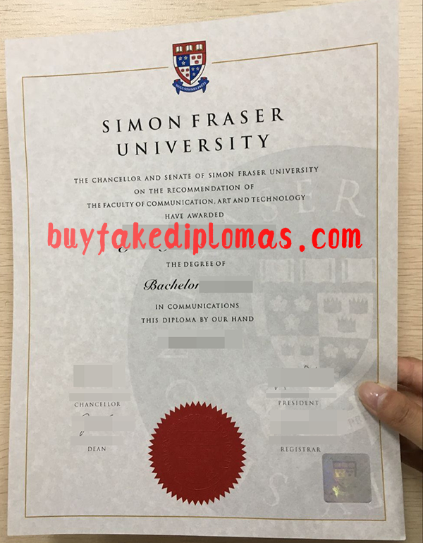 Simon Fraser University Diploma, Buy Fake Simon Fraser University Diploma