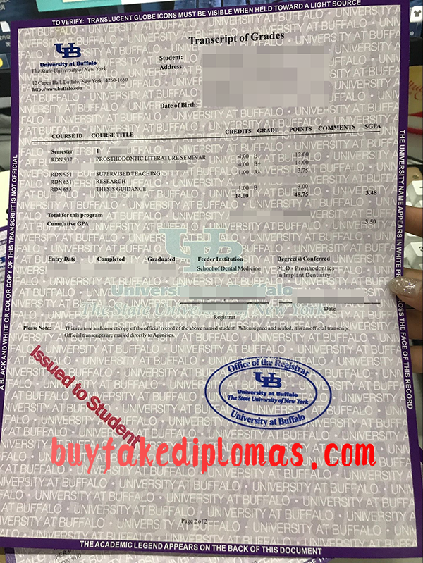 State University of New York Transcript, Buy Fake State University of New York Transcript