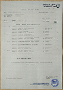 University of Wollongong Australia Transcript, Buy Fake University of Wollongong Australia Transcript
