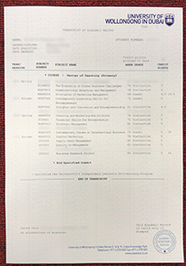 University of Wollongong in Dubai Transcript, Buy Fake University of Wollongong in Dubai Transcript