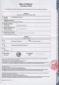 California Apostille Certificate, Buy Fake California Apostille Certificate
