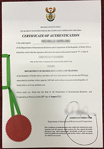 Department of International Relations and Cooperation of the Republic of South Africa Certificate, Buy Fake Department of International Relations and Cooperation of the Republic of South Africa Certificate