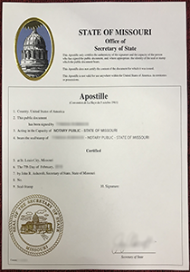 Missouri Apostille Certificate, Buy Fake Missouri Apostille Certificate
