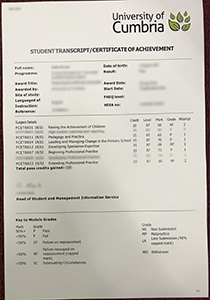 University of Cumbria Transcript, Buy Fake University of Cumbria Transcript