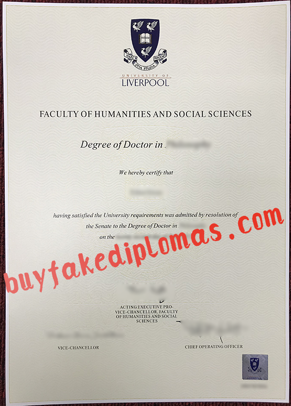 University of Liverpool Diploma, Buy Fake University of Liverpool Diploma