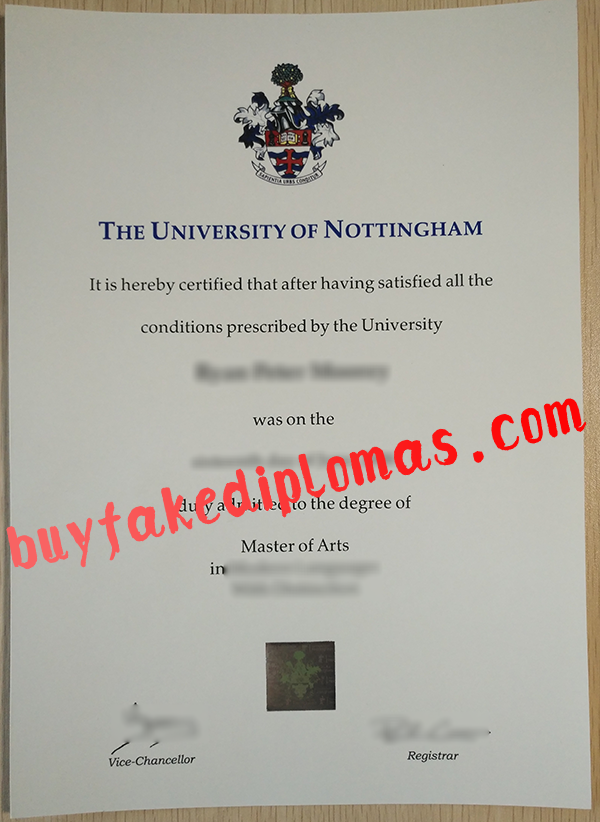 University of Nottingham Diploma, Buy Fake University of Nottingham Diploma