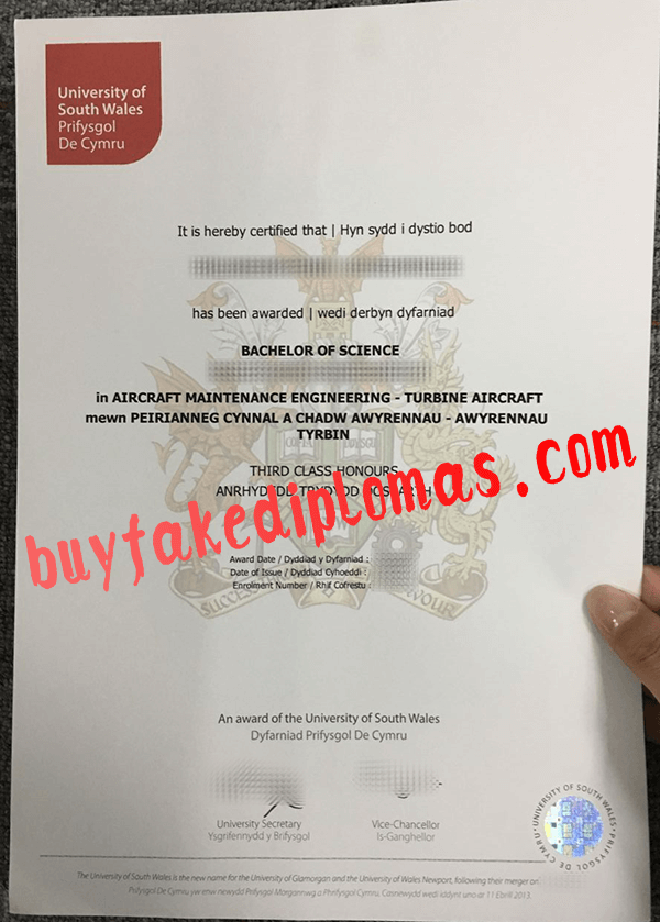 University of South Wales Diploma, Buy Fake University of South Wales Diploma