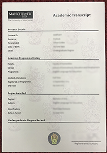 University of Manchester Transcript, Buy Fake University of Manchester Transcript