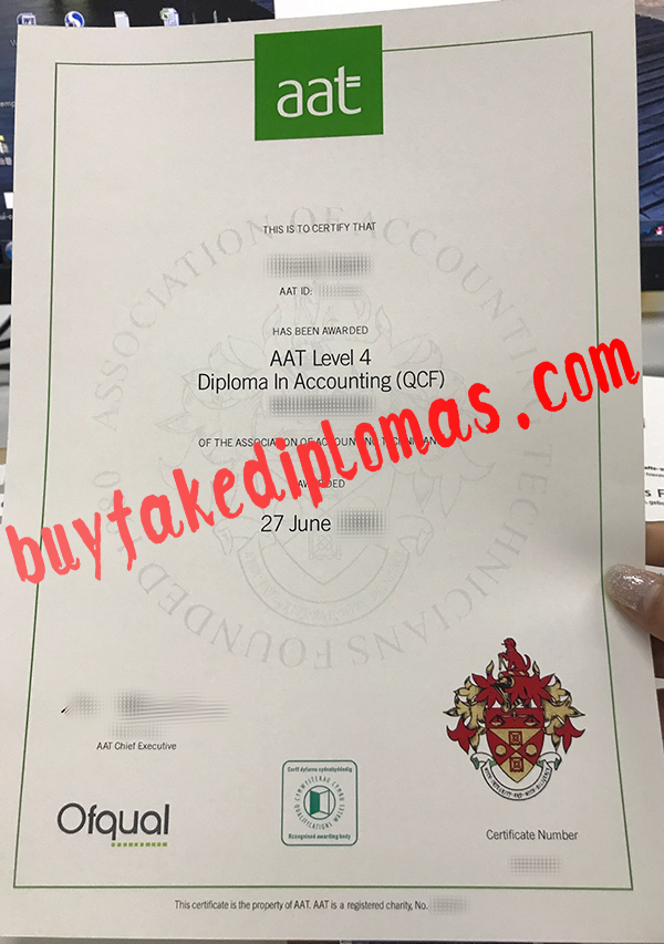 AAT Certificate, buy fake AAT Certificate