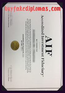 Accredited Investment Fiduciary Certificate, Buy Fake Accredited Investment Fiduciary Certificate