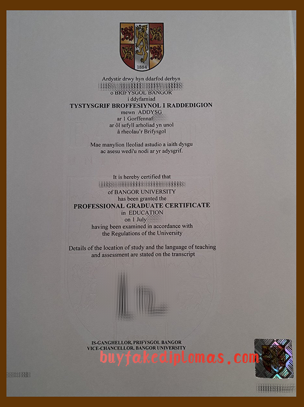 Bangor University Certificate, Buy Fake Bangor University Certificate