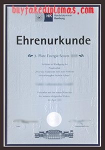 Handelskammer Hamburg Ehrenurkunde, Buy Fake Handelskammer Hamburg Ehrenurkunde