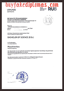 Ruhr Universität Bochum Degree, Buy Fake Ruhr Universität Bochum Degree
