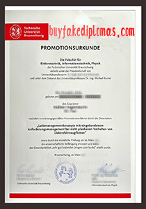 Technische Universität Braunschweig Promotionsurkunde, Buy Fake Technische Universität Braunschweig Promotionsurkunde
