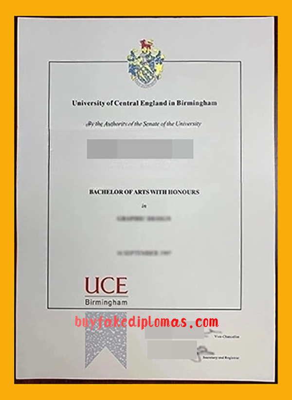 University of Central England Degree, Buy Fake University of Central England Degree