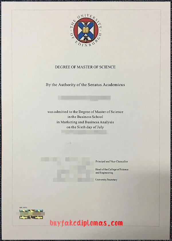 University of Edinburgh Degree, Buy Fake University of Edinburgh Degree