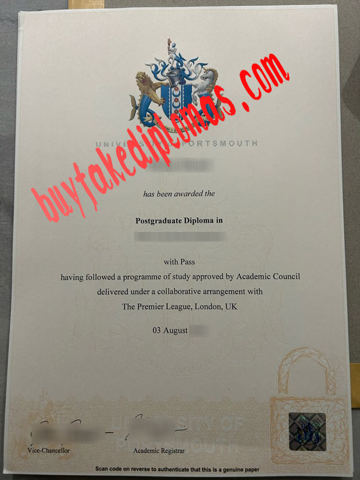 University of Portsmouth fake diploma