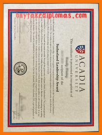 Acadia University Certificate, Buy Fake Acadia University Certificate