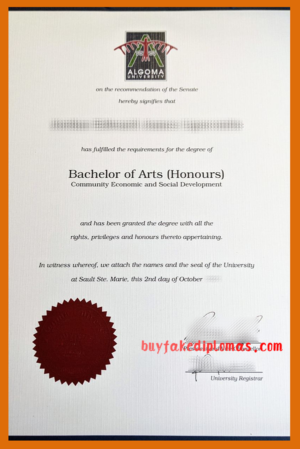 Algoma University Degree, Buy Fake Algoma University Degree
