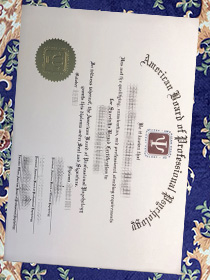Fake Amerrican Board of Professional Psychlology Certificate