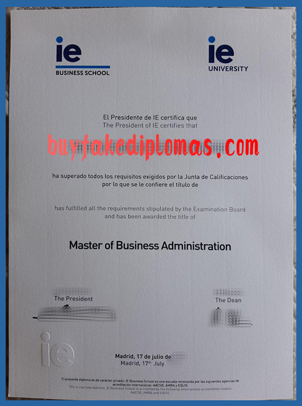IE University MBA Degree, Fake IE University MBA Degree