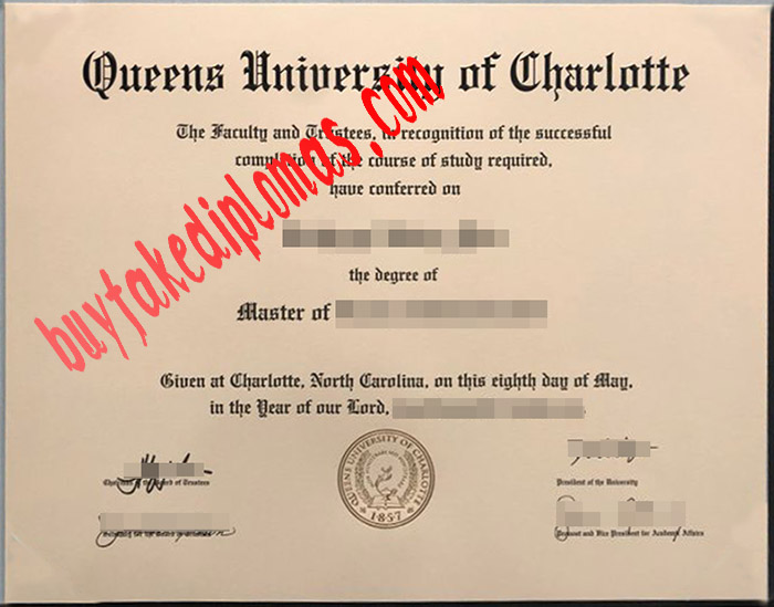 Queens University of Charlotte fake diploma