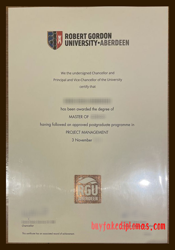 Robert Gordon University Diploma, Buy Fake Robert Gordon University Diploma