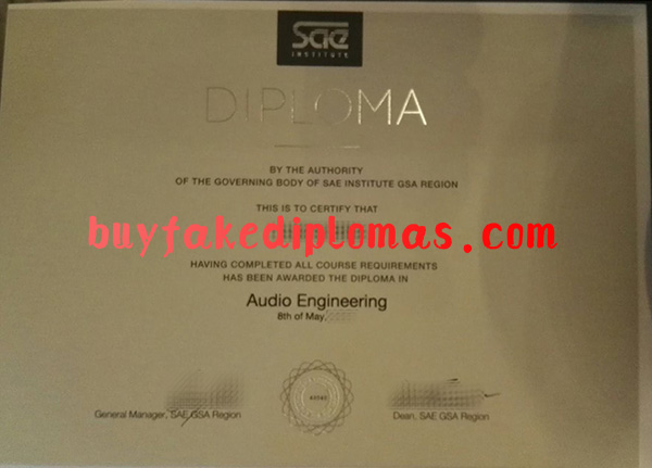 SAE Institute Diploma, Fake SAE Institute Diploma