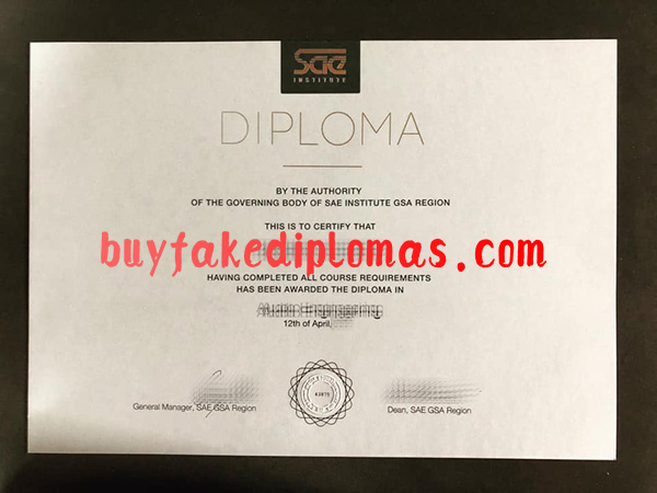 SAE Institute Diploma, Fake SAE Institute Diploma