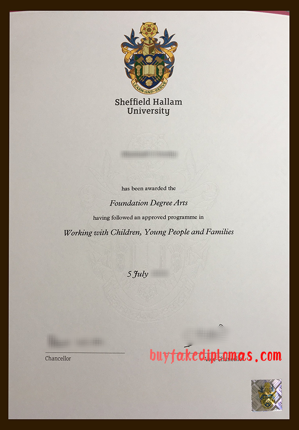 Sheffield Hallam University Degree, Buy Fake Sheffield Hallam University Degree