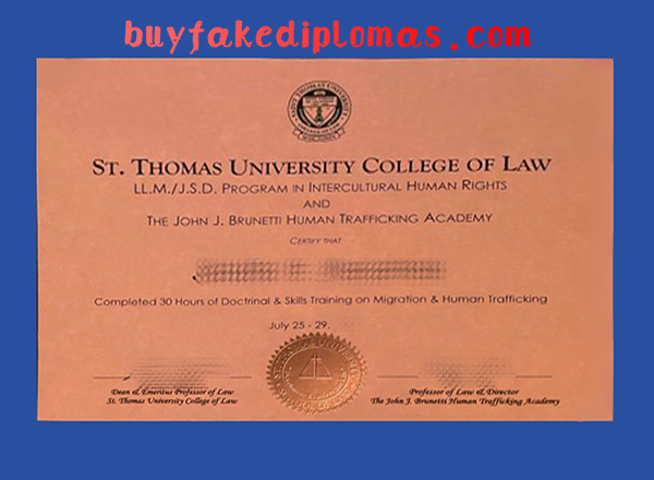 St. Thomas University Certificate, Fake St. Thomas University Certificate