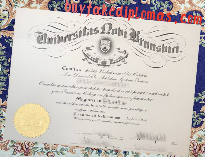 Fake University of New Brunswick Degree