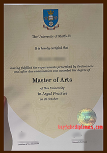 Fake University of Sheffield Diploma