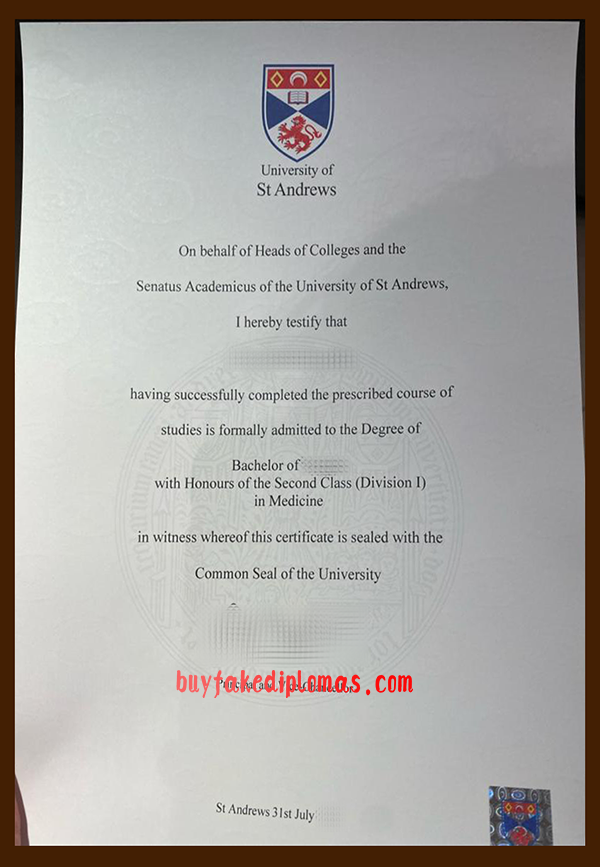 University of St Andrews Degree, Buy Fake University of St Andrews Degree