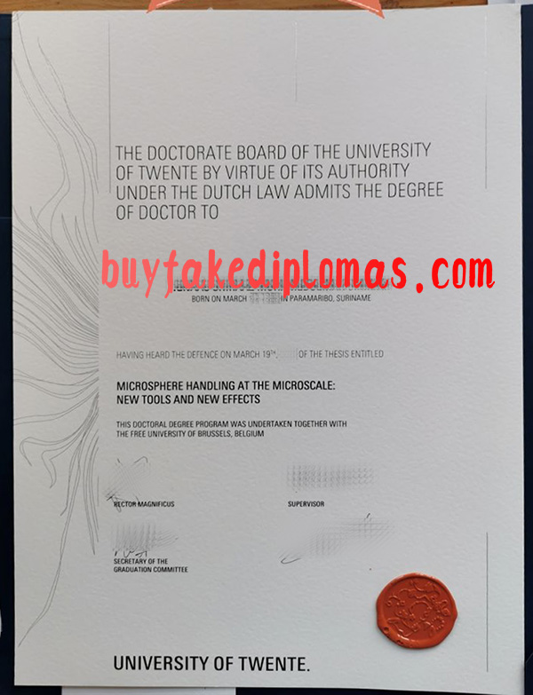 University of Twente Degree, Fake University of Twente Degree