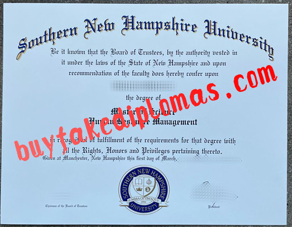 Fake Southern New Hampshire University Degree