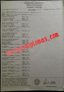 Fake Syracuse University Transcript