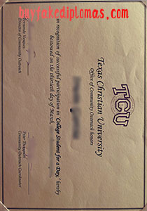 Fake Texas Christian University Certifiate