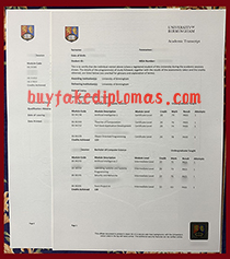 University of Birmingham Transcript, Buy Fake University of Birmingham Transcript