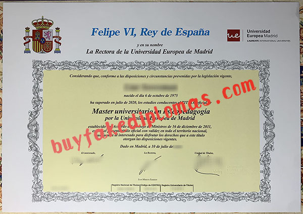 Fake Universidad Europea de Madrid Degree