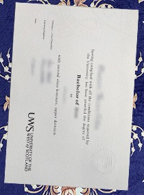 Fake University of West of Scotland Diploma