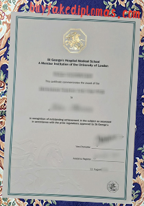Fake St George's Hospital Medical School Degree