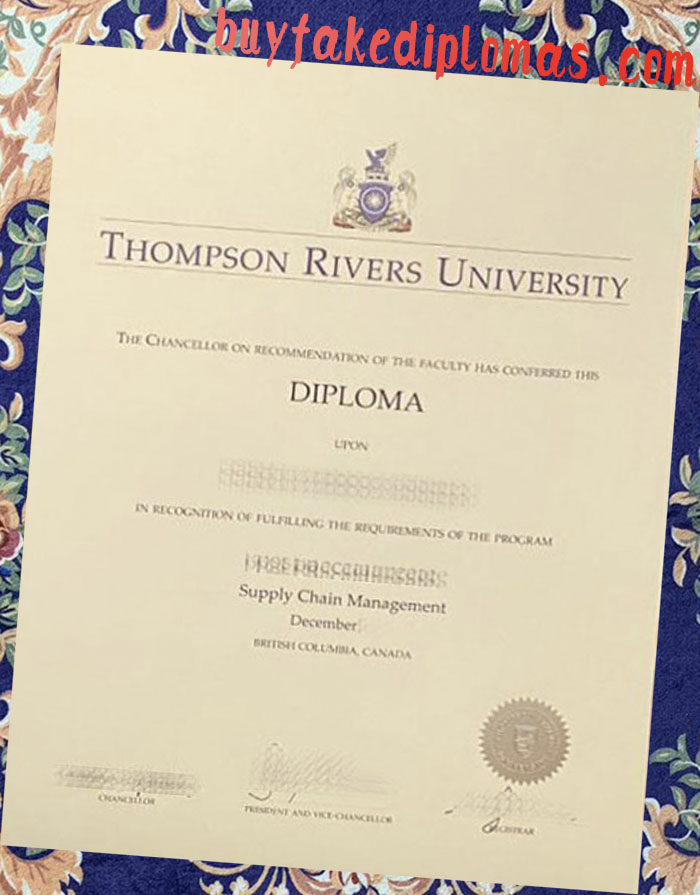 Fake Thompson Rivers University Diploma